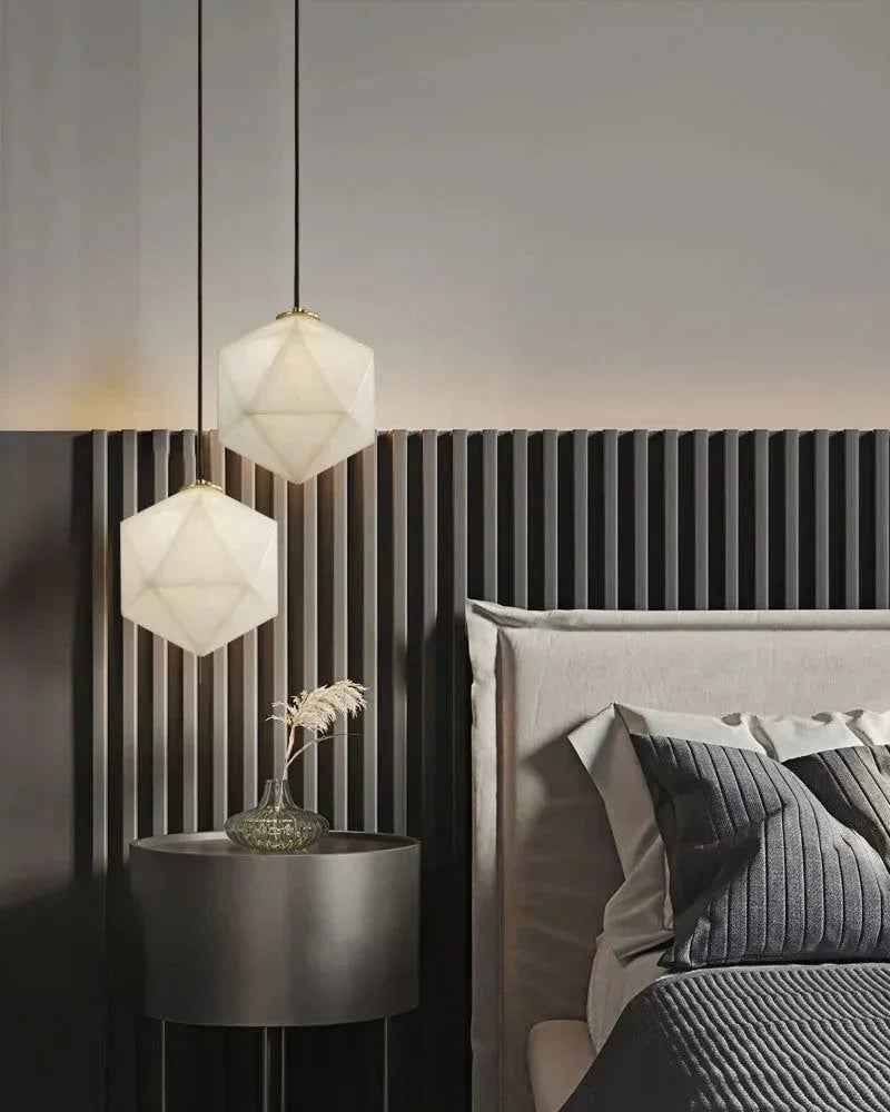 LightsStory Series Ethereal Pendant Light | Hand-carved Stone Hand-carved premium white alabaster, Modern Brass finish for Kitchen Islands and Dining Spaces Vintage Simple Hanging Lamp