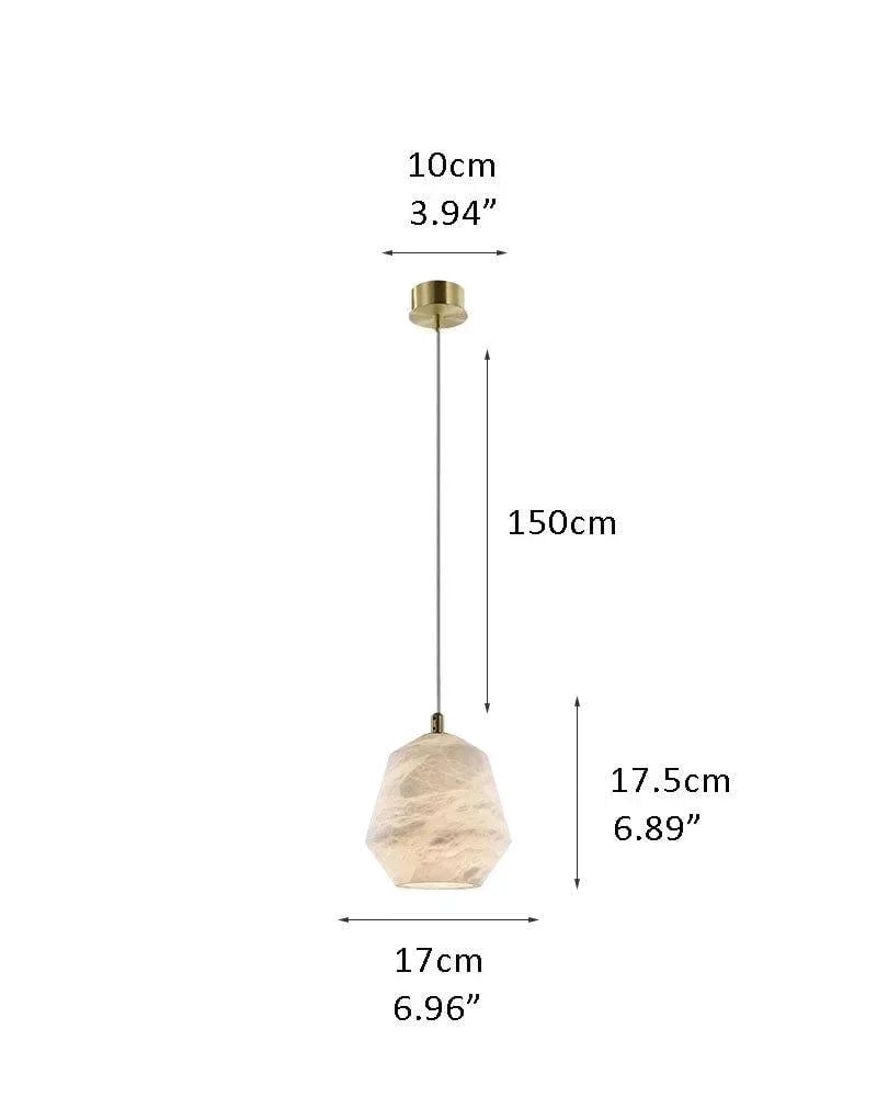 LightsStory Series Ethereal Pendant Light | Hand-carved Stone Hand-carved premium white alabaster, Modern Brass finish for Kitchen Islands and Dining Spaces F-D17*H17.5CM D6.69*H6.89" White Vintage Simple Hanging Lamp