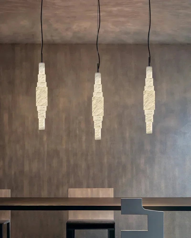 Serene Linear Cluster Alabaster Pendant Light | LightsStory