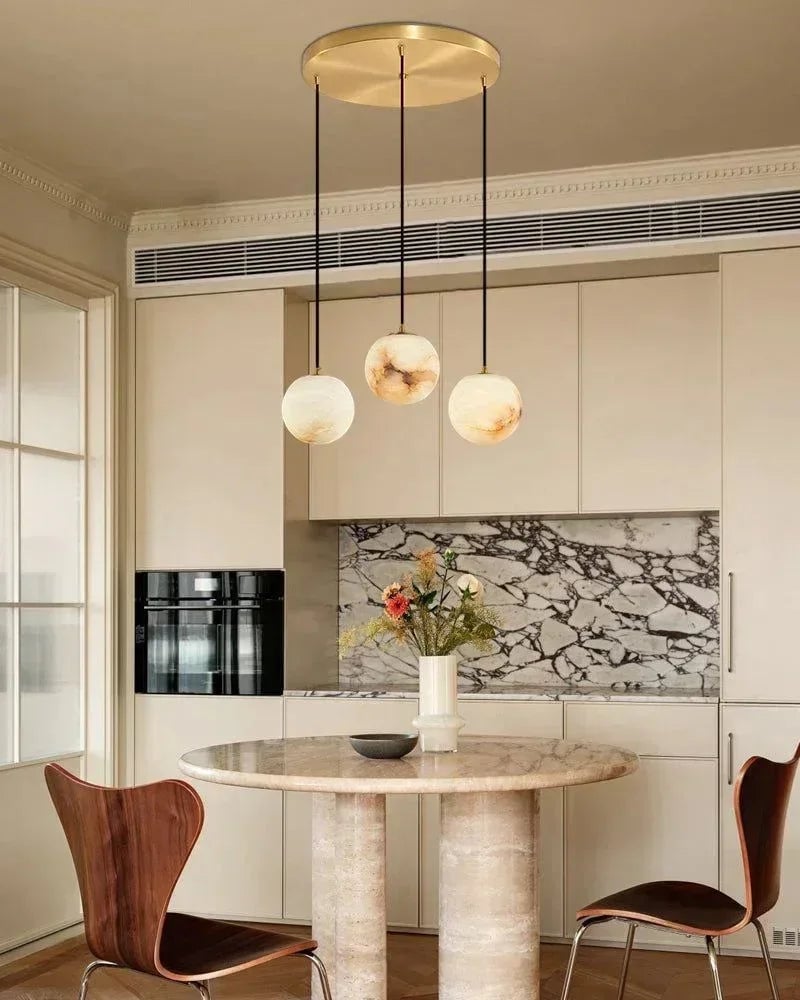 LightsStory Series Ethereal Pendant Light | Organic Curves Handcrafted Spanish Alabaster, Natural Stone Finish for Staircases, Living Rooms, and Bedrooms Modern Pendant lamp