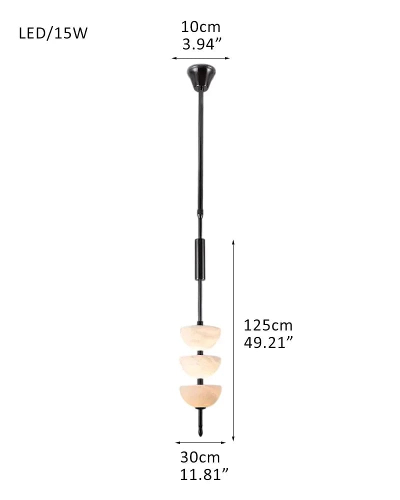LightsStory Series Ethereal Pendant Light | Triple Sphere Natural Marble and Snowflake Textured Alabaster, Luxury Brass finish for Living Rooms and Bedrooms 1 Set - D30*H125CM D12"*50" Black Modern Pendant lamp