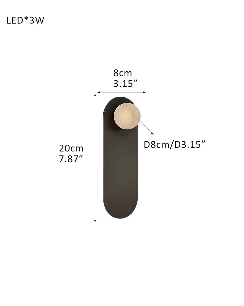 LightsStory Series Geometric Ceiling Light | Alabaster Globe Natural Alabaster Globe with Brass Disc Frame, Mirrored Black finish for Kitchen Islands, Dining Rooms, and Living Areas Sconce-D8*H20CM D3.15"*H7.87"(1 Globes) Black Modern Pendant lamp
