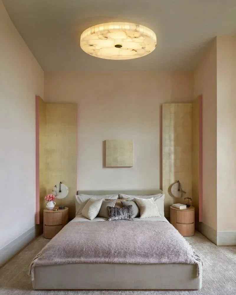 LightsStory Series Geometric Ceiling Light | Round Premium Spanish Marble, Natural Marble finish for Living rooms, bedrooms, and entryways Flush Mounted Ceiling Lamp