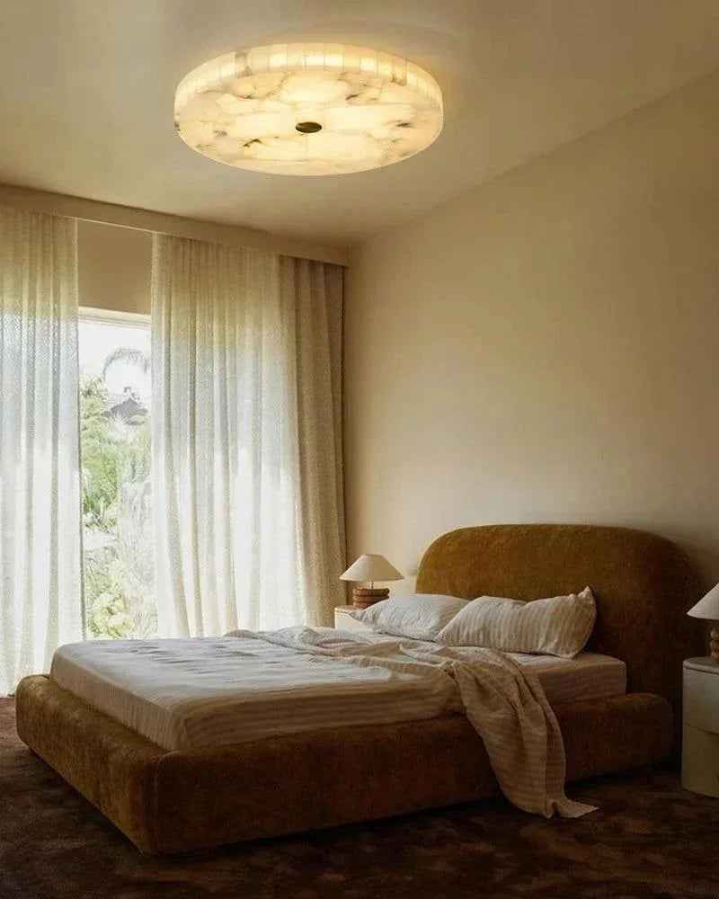 LightsStory Series Geometric Ceiling Light | Round Premium Spanish Marble, Natural Marble finish for Living rooms, bedrooms, and entryways Flush Mounted Ceiling Lamp