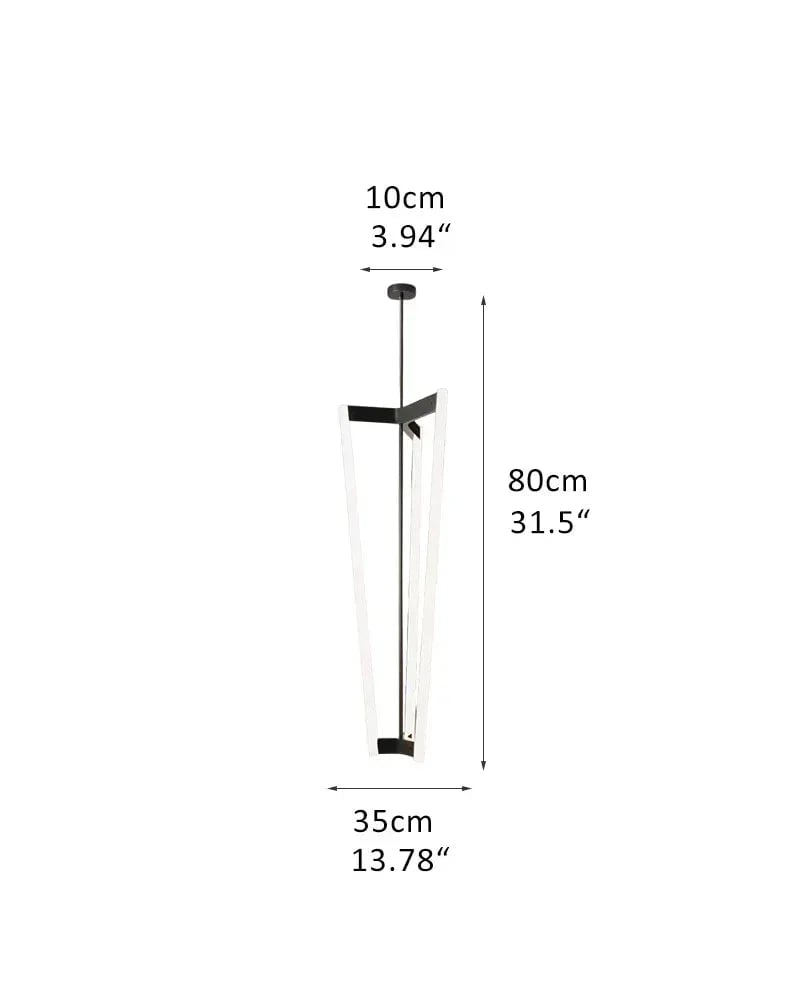 LightsStory Series Geometric Chandelier | Minimalist Pipeline Stainless titanium and premium acrylic, Brushed Gold titanium finish for Kitchen Islands and Living Rooms D35*H80CM D13.78*H31.5" Black Modern Pendant lamp