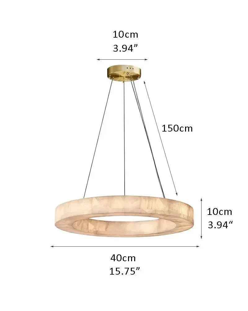 LightsStory Series Geometric Chandelier | Multi-Tier Spanish Marble Solid Spanish white marble with unique natural veining, Natural Stone finish for Dining Rooms and Grand Foyers D40*H10CM D15.75*H3.94" White + Gold American chandelier