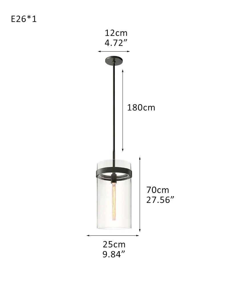 LightsStory Series Geometric Chandelier | Round Wheel Premium hand-blown glass and solid brass construction, Black Stainless finish for Dining Rooms and Living Areas 1-light-D25*H70CM D9.84"*H27.56"-Pendant Black American chandelier
