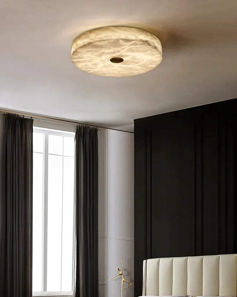 LightsStory Series Geometric Flush Mount Ceiling Light | Sculptural Snowflake Pattern Natural Gypsum Craftsmanship, Natural Matte Finish for Living Rooms and Entryways Modern Ceiling lamp