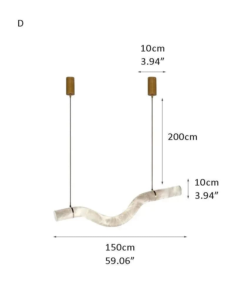 LightsStory Series Geometric Hanging Light | Linear Infinity Natural Alabaster and Copper, Warm Copper finish for Modern homes and luxury dining areas D-L150*H10CM D56.06*H3.94" White + Brass American chandelier