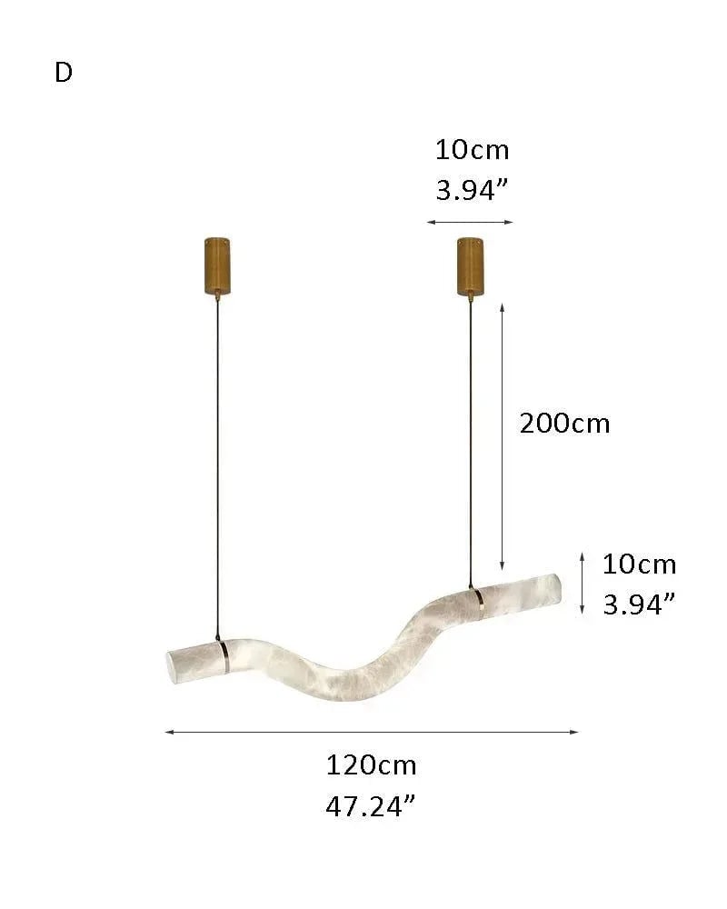 LightsStory Series Geometric Hanging Light | Linear Infinity Natural Alabaster and Copper, Warm Copper finish for Modern homes and luxury dining areas D-L120*H10CM D47.24*H3.94" White + Brass American chandelier