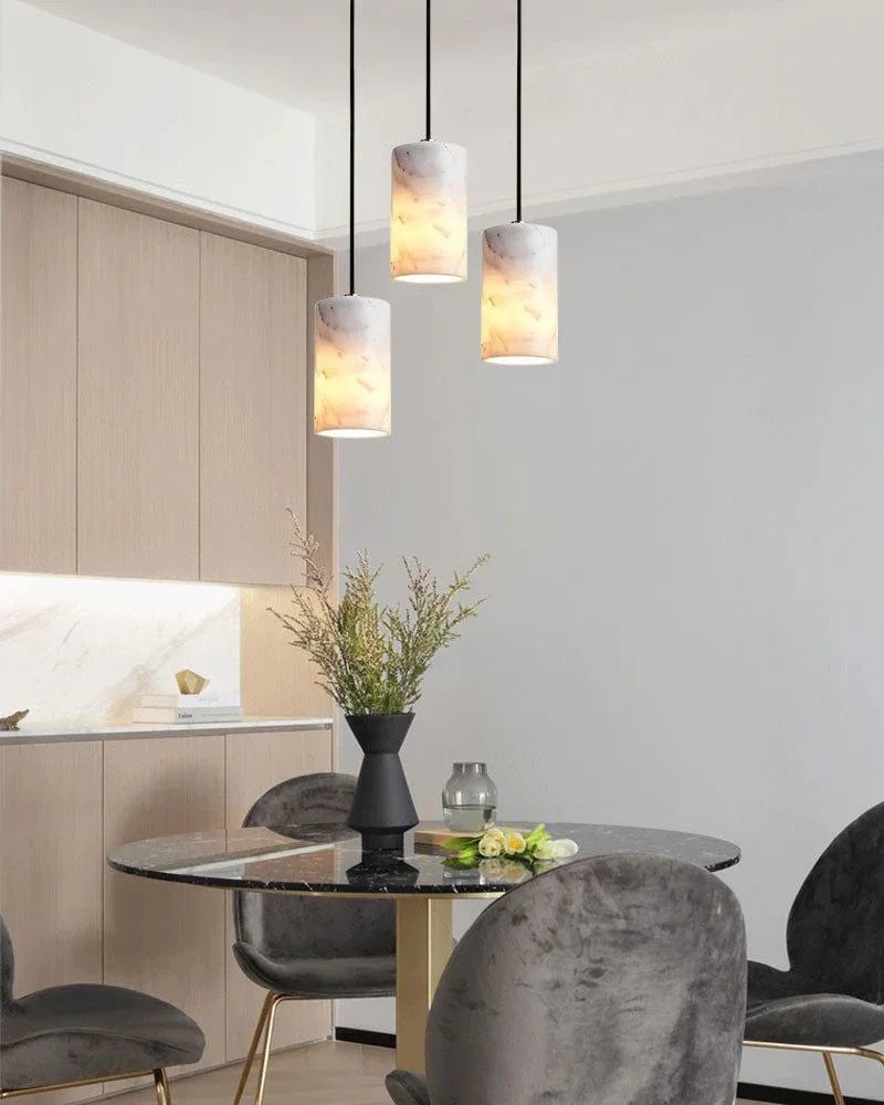 LightsStory Series Geometric Pendant Light | Cylindrical Solid Marble and Premium Aluminum, Premium Matte Finish for Kitchen Islands and Dining Tables Modern Pendant lamp