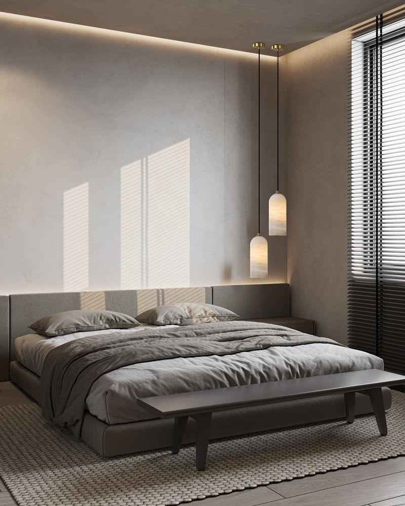LightsStory Series Geometric Pendant Light | Moonshade Natural Marble, Natural Stone Finish for kitchens, dining areas, entryways, and bedrooms Modern Pendant lamp