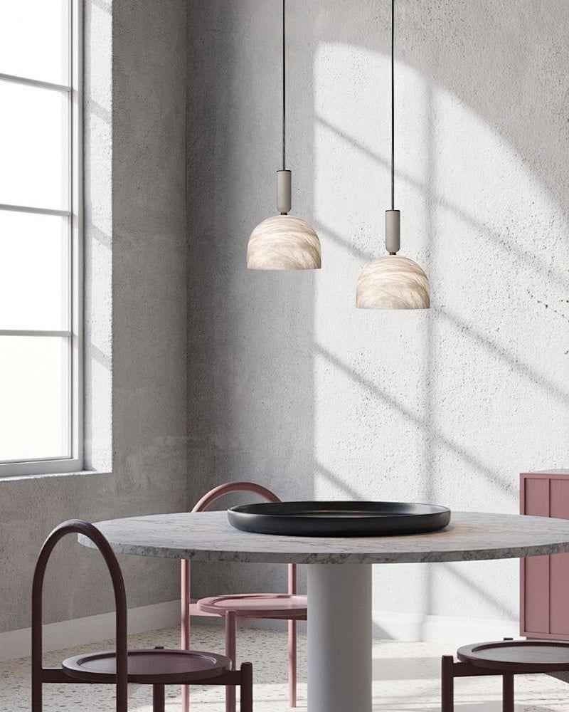 LightsStory Series Geometric Pendant Light | Sleek Minimalist Polished Natural Spanish Marble, Polished Marble finish for Kitchen Islands and Chic Cafes Modern Pendant lamp