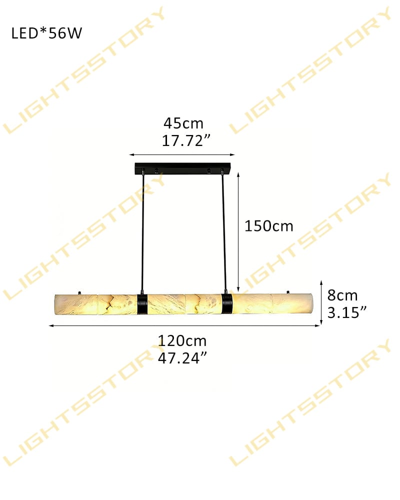 LightsStory Series Geometric Pendant Light | Spiral Sculpture Natural Alabaster stone with solid brass fittings, Aged Brass and Black Metal for Dining Rooms and Entryways L120*H8CM L47.29"*H3.15"-A White + Black Vintage Simple Hanging Lamp