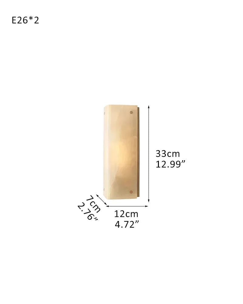 LightsStory Series Geometric Wall Sconce | Hand-Carved Alabaster Hand-Carved Natural Alabaster and Durable Brass, Premium Black and Brass finish for Modern Living Rooms and Hallways L12*W7*H33CM L4.72"*W2.76"*H12.99" Brass Flush Mounted Wall Sconce Lamp