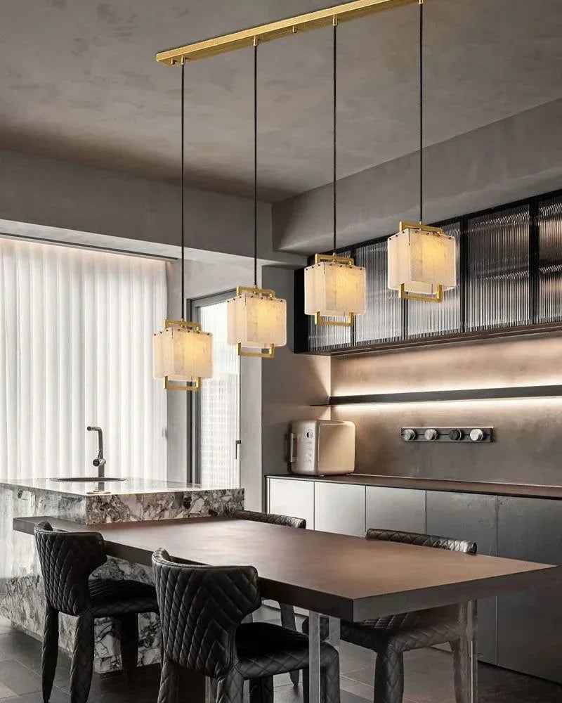 LightsStory Series Geometric Wall Sconce | Square Hand-carved natural marble, Polished Brass for Hallways and upscale residential interiors Flush Mounted Wall Sconce Lamp