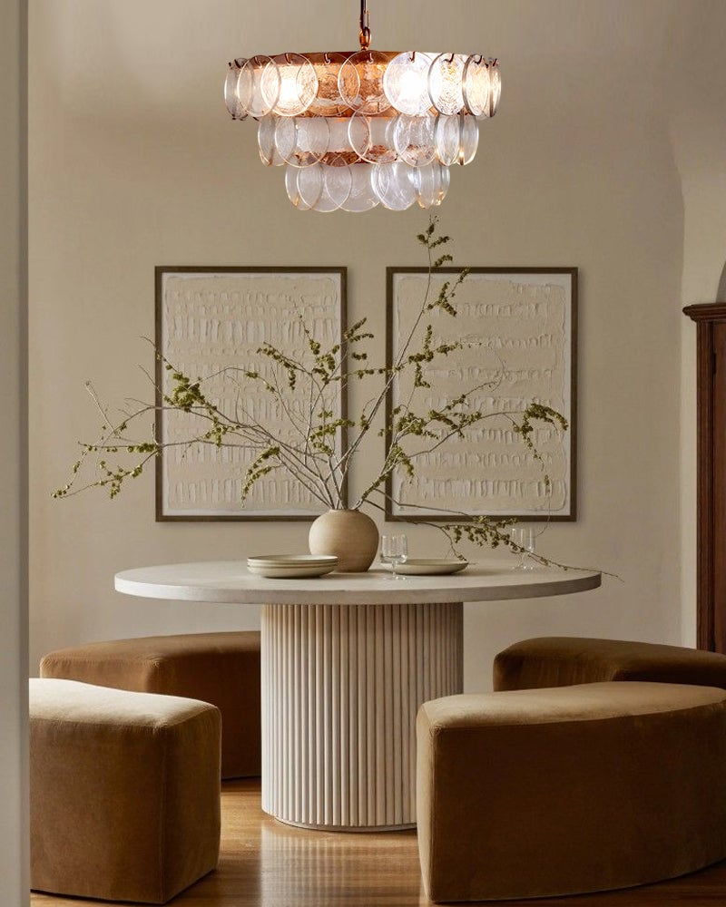 LightsStory Series Murano Boho Pendant Light with Brass, Gold or Natural Finish for Lobbies, Kitchens, Dining Rooms, and Bedrooms American chandelier