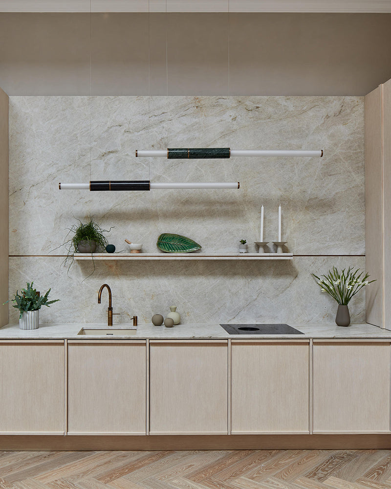 long strip marble pipe acrylic tube suspension lamp