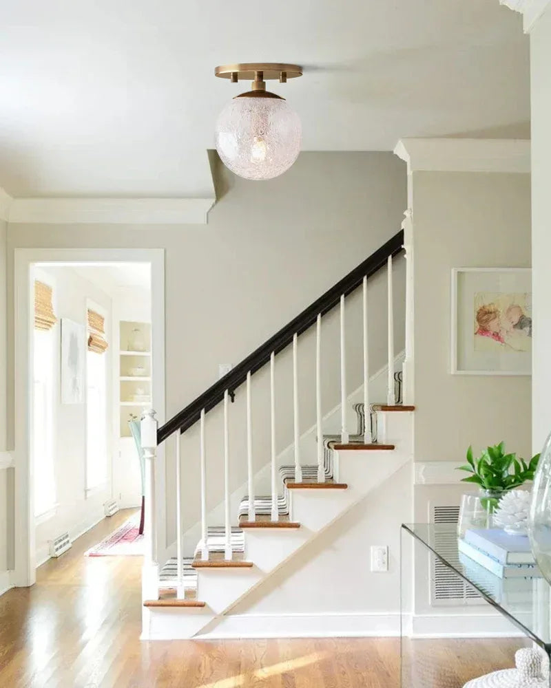 Industrial Globe Bubble Glass Chandelier 28in 36in | Brushed Brass/Black/Silver Steel American Vintage chandelier lamp