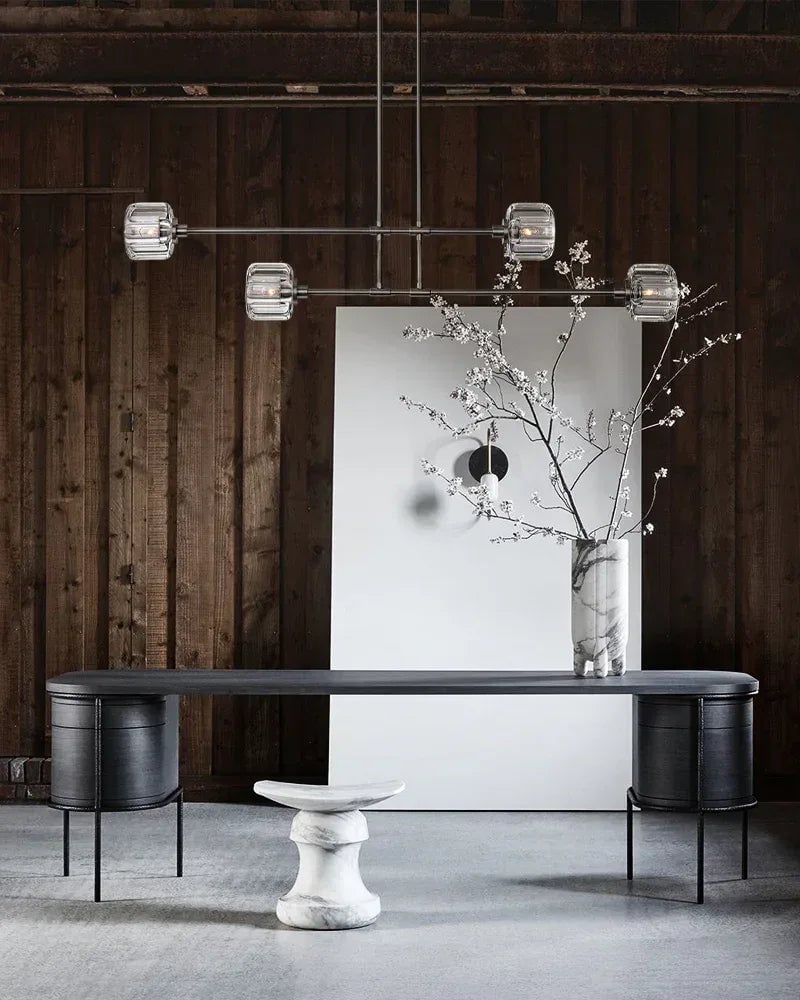 Mayfair Series Prismatic Chandelier | Round Dual-Metal Frame Hand-polished K9 cast crystal with dual-metal frame, Aged Brass and Black finish for Modern Dining Rooms and Entryways American chandelier