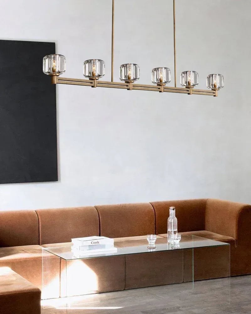 Mayfair Series Prismatic Chandelier | Round Dual-Metal Frame Hand-polished K9 cast crystal with dual-metal frame, Aged Brass and Black finish for Modern Dining Rooms and Entryways American chandelier