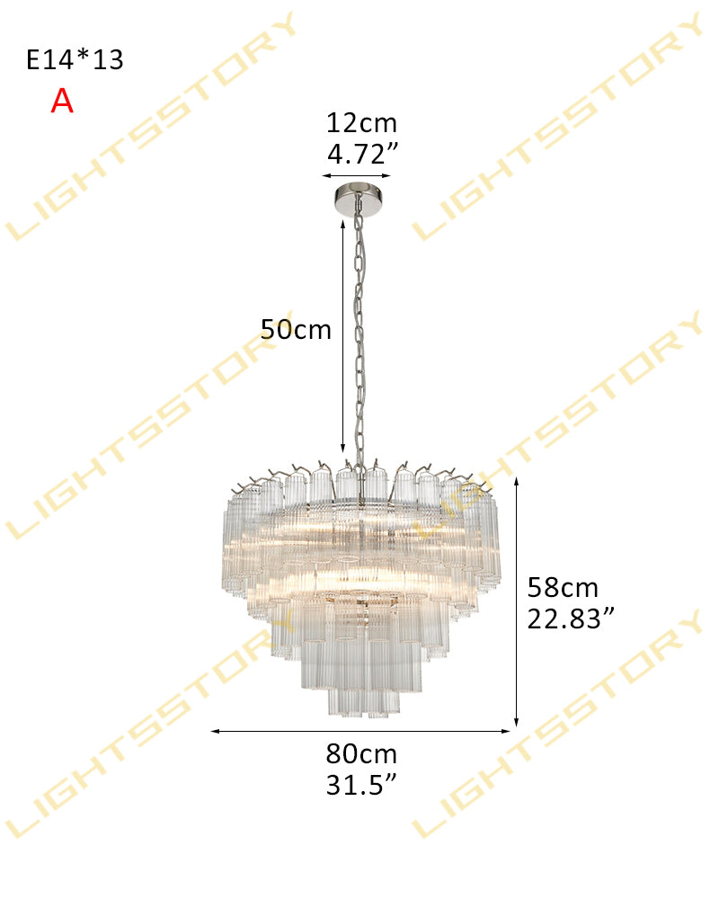 LightsStory Statement Multi-Tier Circular Cone Pendant Light - Tubular Glass