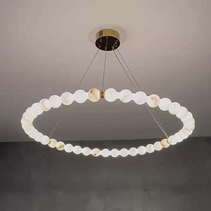 Circle Ring Alabaster Chandelier