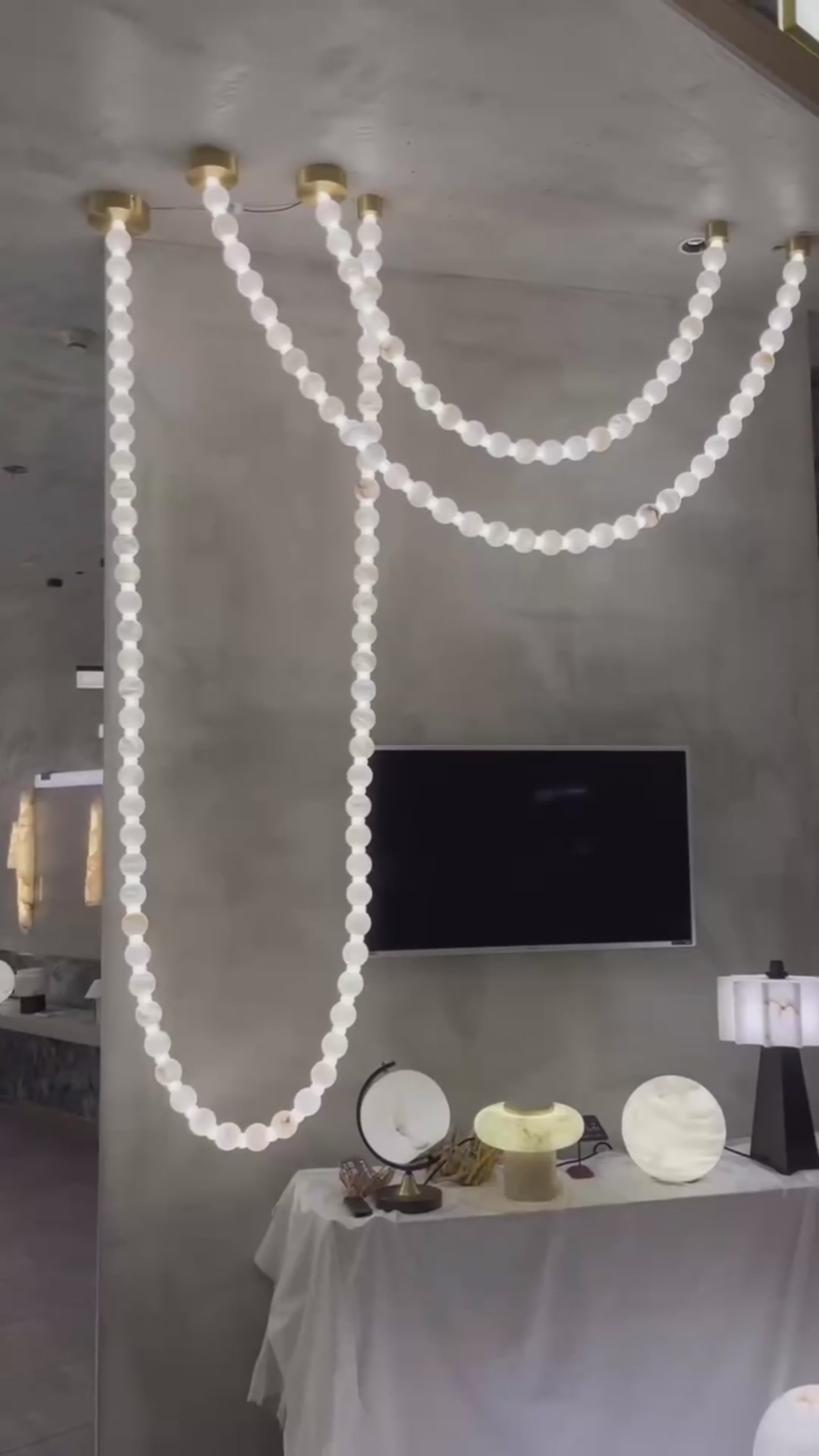 high floor alabaster chandelier