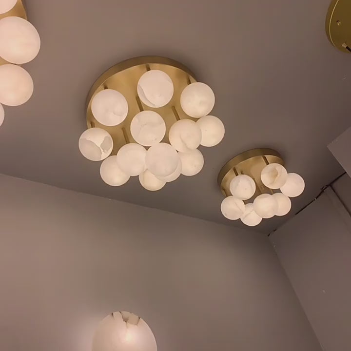 brass flush mount light