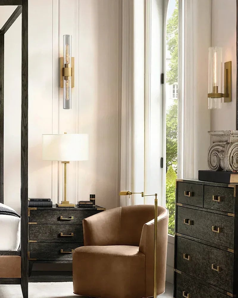 Ravelle Series Geometric Chandelier | Linear Premium hand-blown glass and solid brass construction, Lacquered black brass finish for Dining Rooms and Kitchen Islands American chandelier