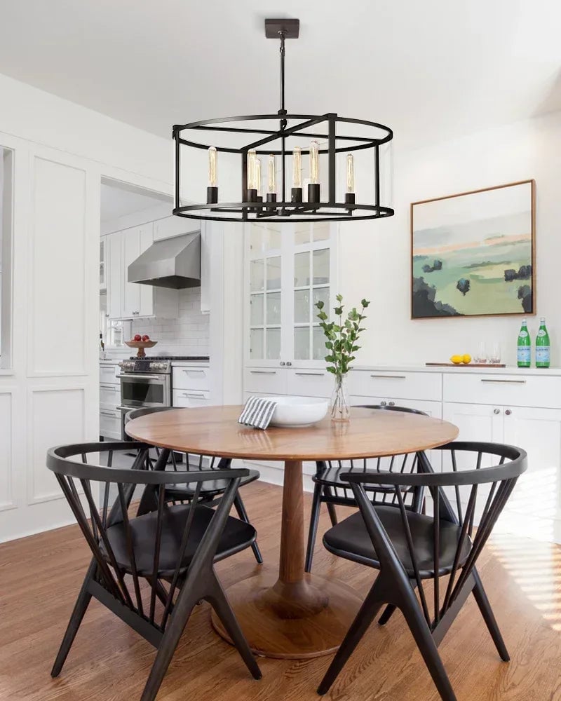Rockport Series Geometric Chandelier | Geometric Lantern Tempered glass and sleek metal frame, Brushed brass and black steel for Grand entryways and dining rooms American Vintage chandelier lamp