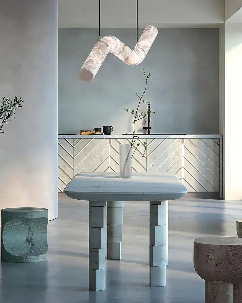 Minimalist Long Cord Ceiling Pendant Alabaster Lighting | 120/150cm Length American chandelier