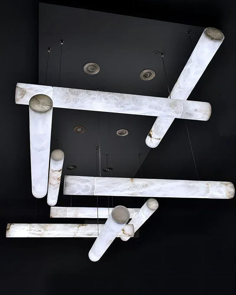 Minimalist Long Cord Ceiling Pendant Alabaster Lighting | 120/150cm Length American chandelier