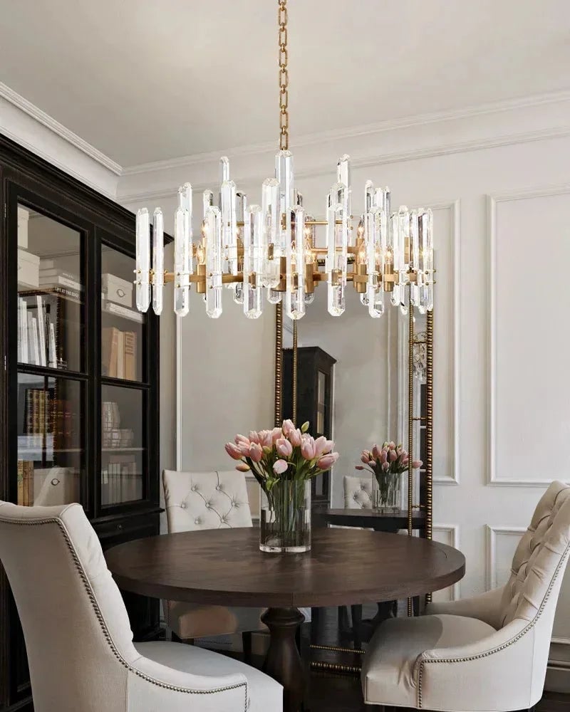 Zermatt Series Grand Chandelier | K9 Crystal Solid brass frame with premium K9 crystals, Copper finish for Grand Foyers and Dining Rooms American chandelier