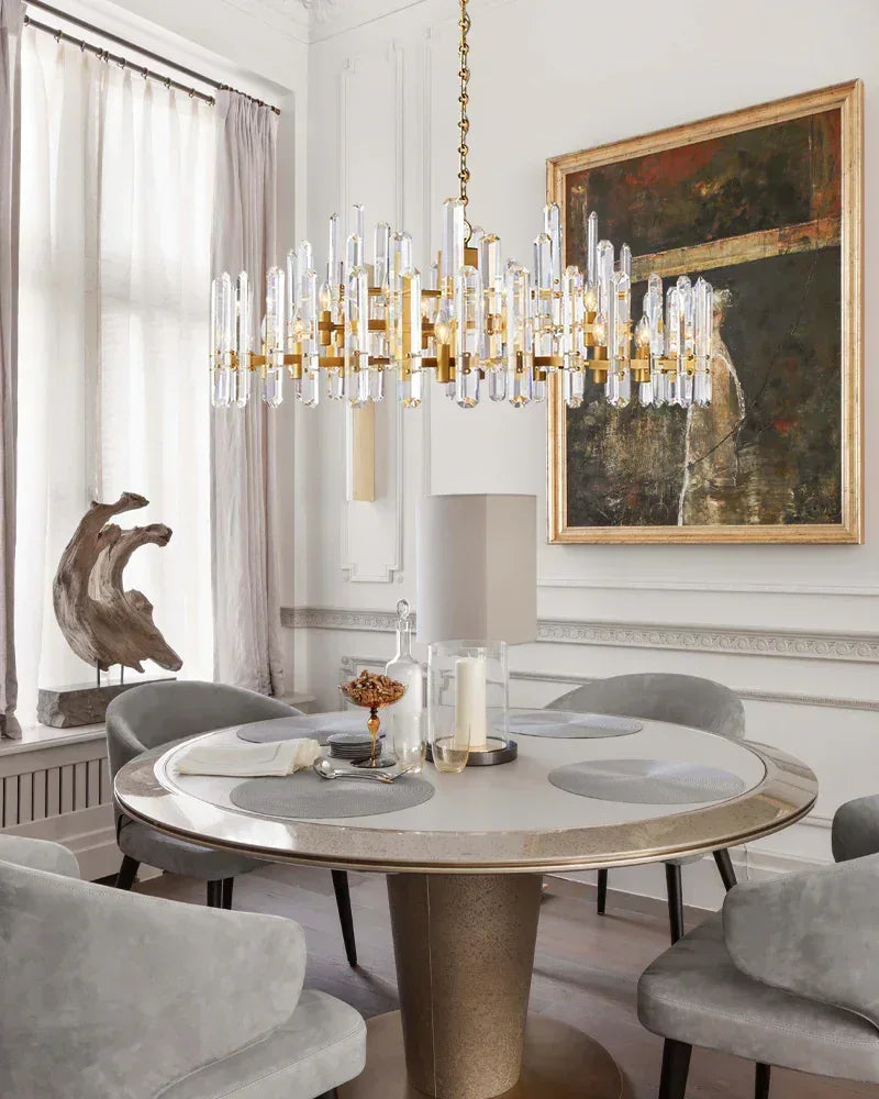 Zermatt Series Grand Chandelier | K9 Crystal Solid brass frame with premium K9 crystals, Copper finish for Grand Foyers and Dining Rooms American chandelier