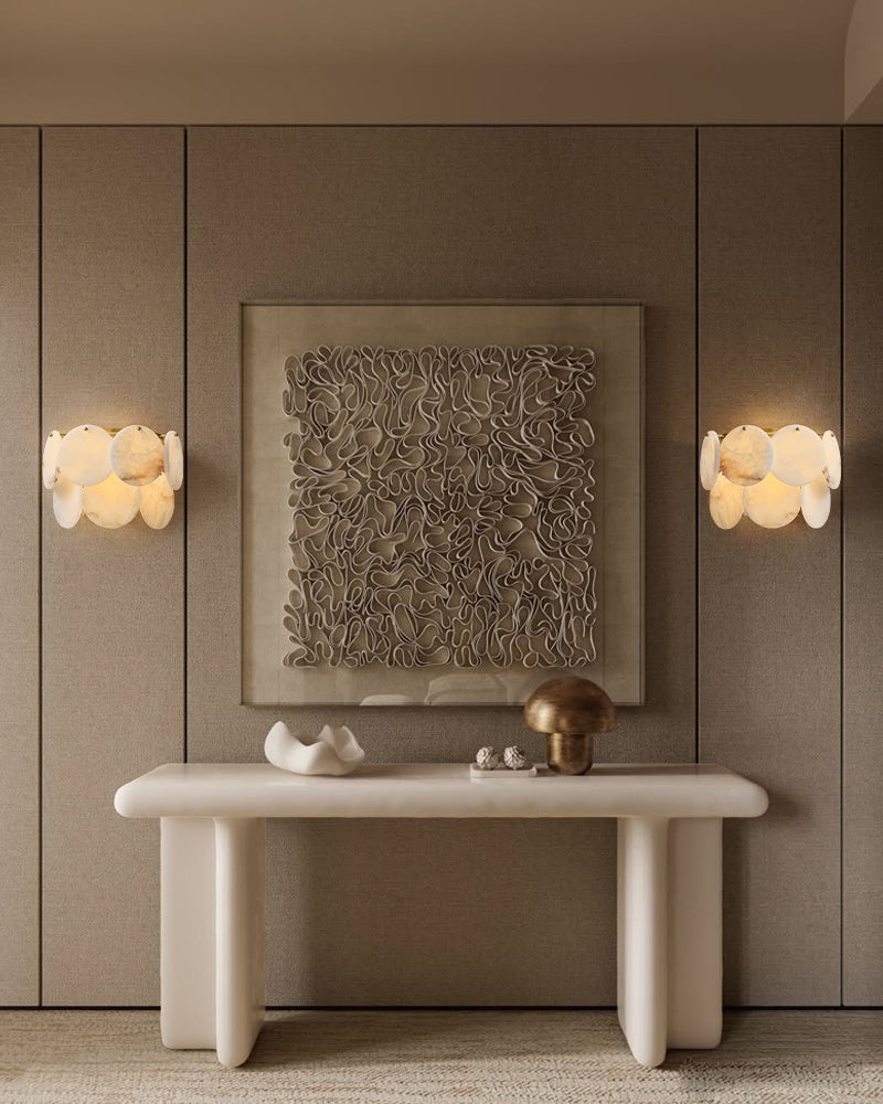 LightsStory Ethereal Alabaster Shell Pendant Light - Small Round Lux