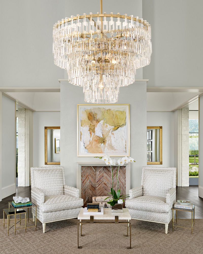 K9 Crystal 3-Tier Chandelier for Living Room – Modern Glam, Gold, The Aurelia - LightsStory Chandeliers & Crystal Lighting - USA