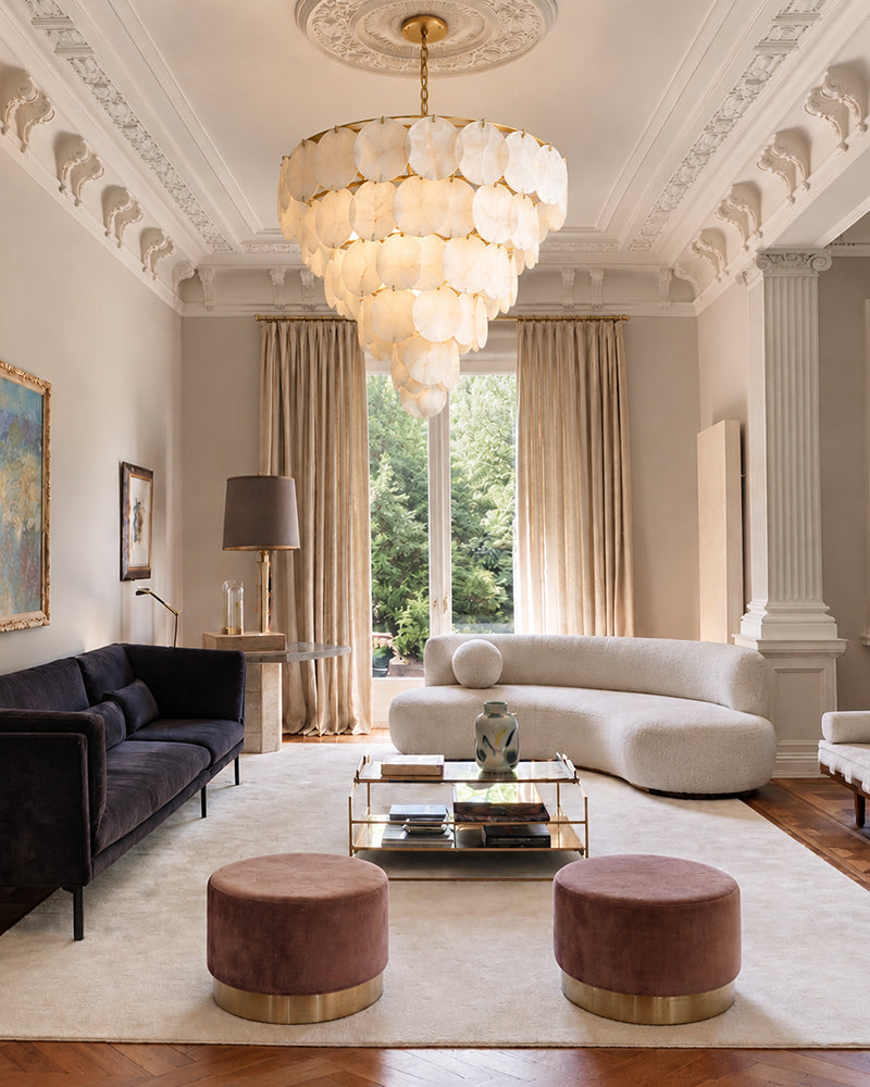 Cascada Alabaster Disc Multi Tiered Grand Chandelier