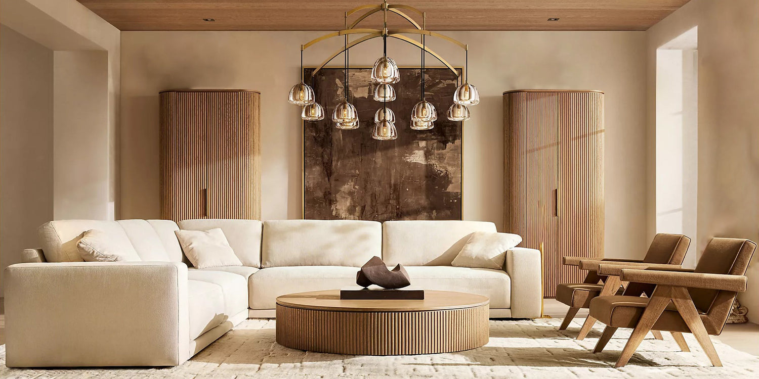 American Retro Hemisphere Crystal Glass Chandelier