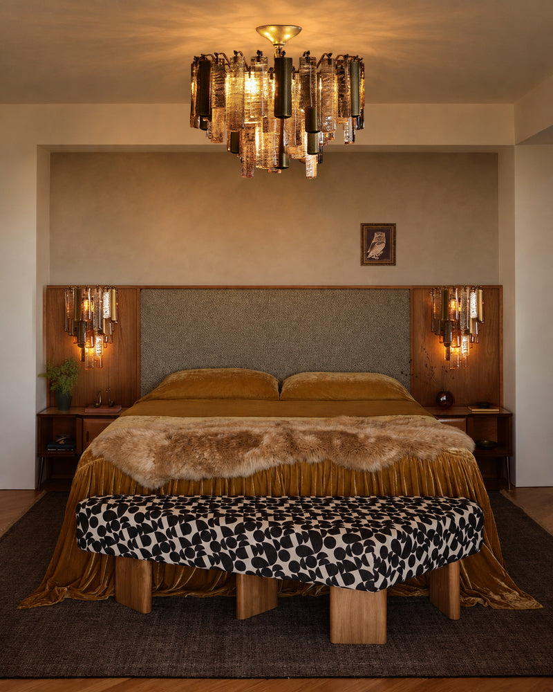 Aurielle Murano Glass Golden Prism Ceiling Light