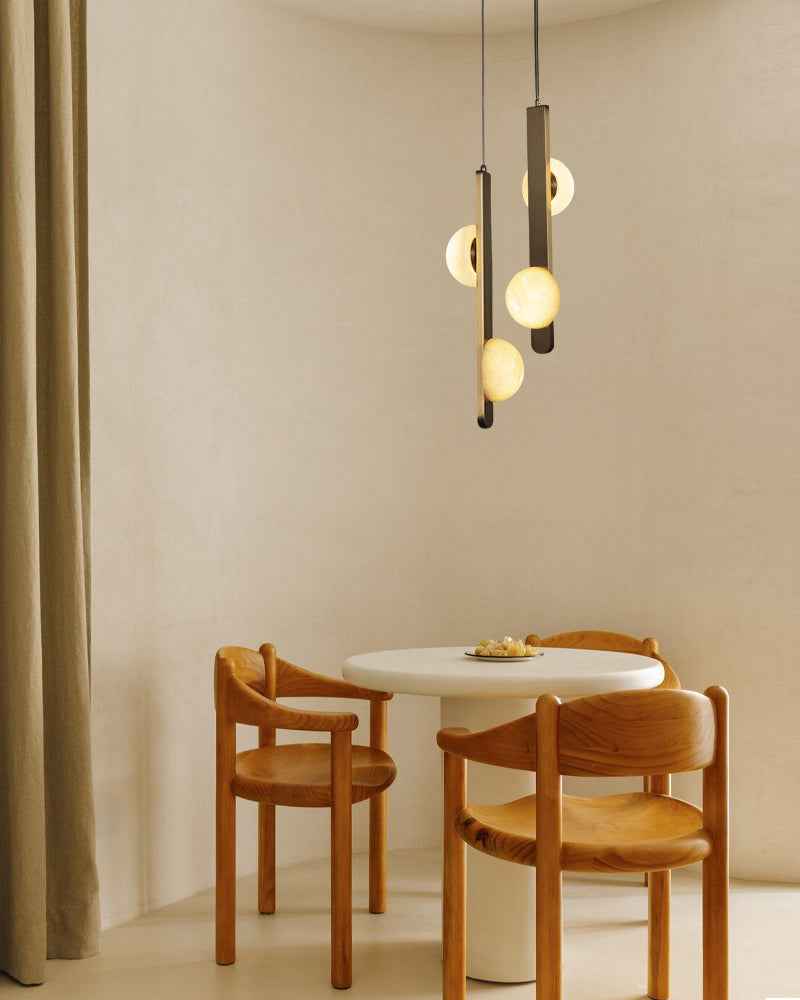 LightsStory Alabaster Drop-shaped Pendant Light - Statement Brass - L