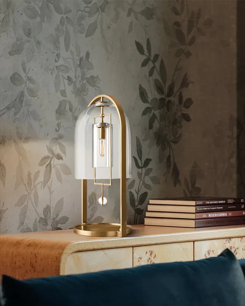 Amalfi Round Glass Table Lamp - Iconic Clear Ribbed Design - Luxury D
