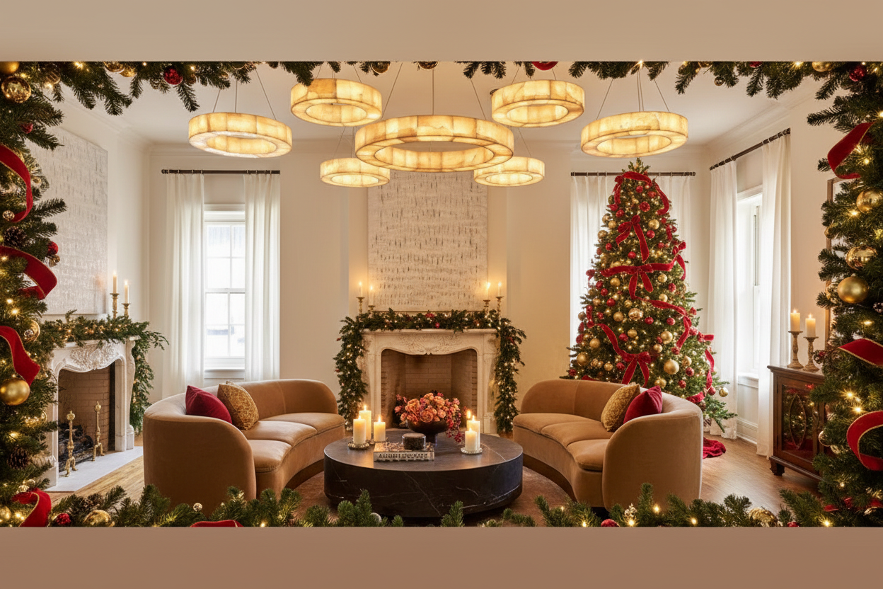 Christmas Lighting Collection - Modern Alabaster Pendant Lights for Festive Interiors