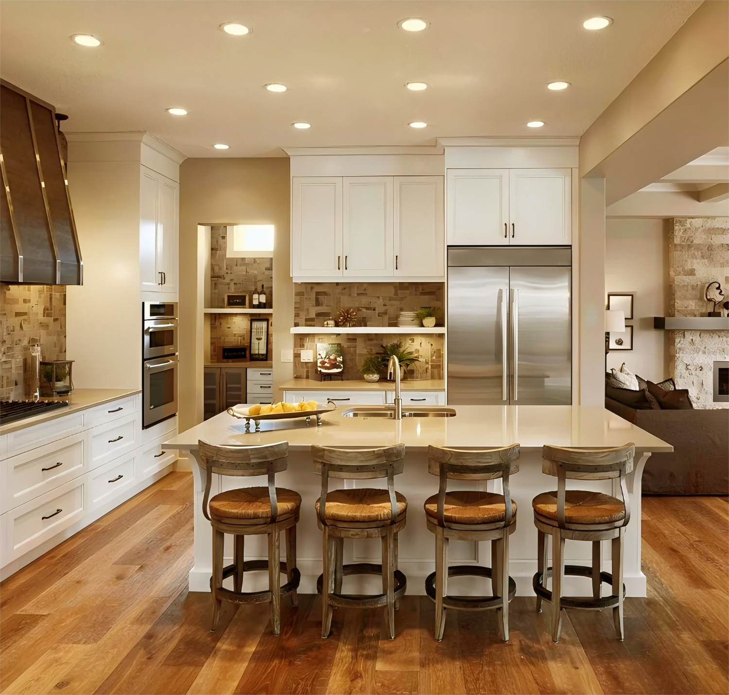 The recessed lighting for Ideal Kitchen Island