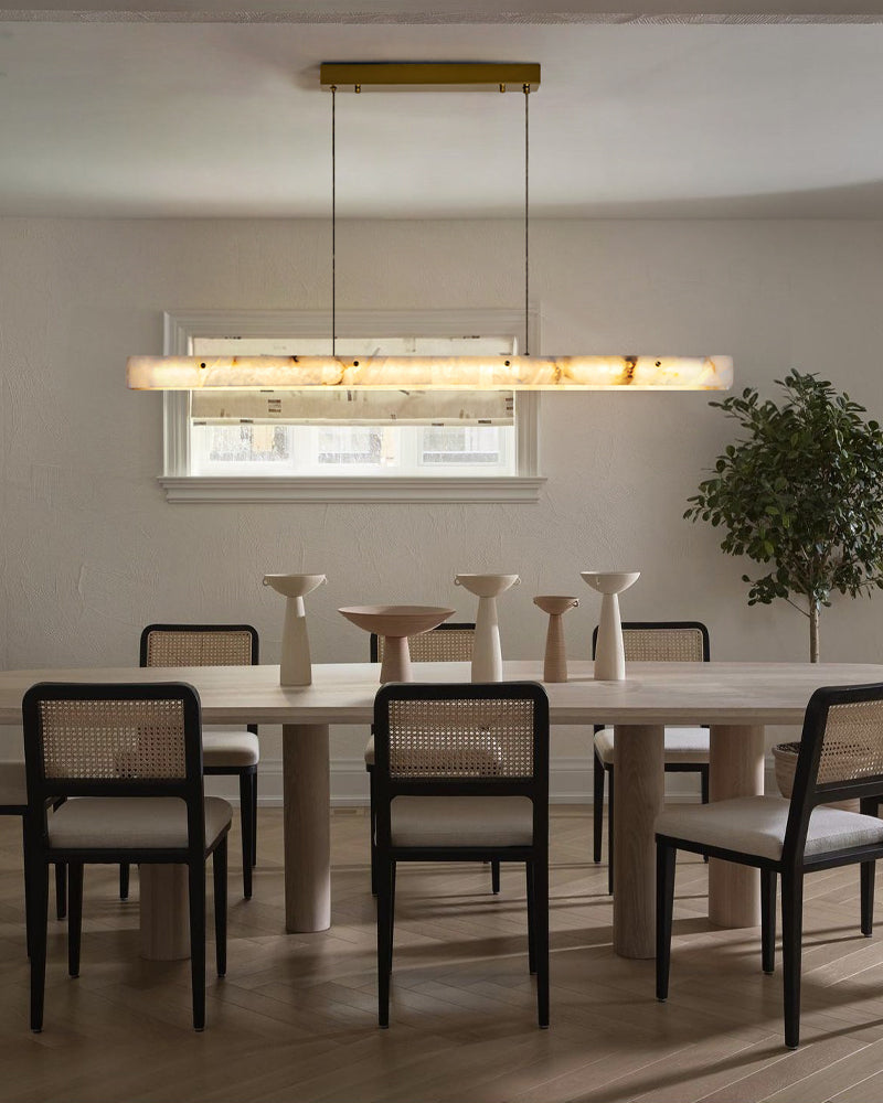 LightsStory Linear Alabaster Pendant Light - Statement Natural Stone - LightsStory Chandeliers & Crystal Lighting - USA