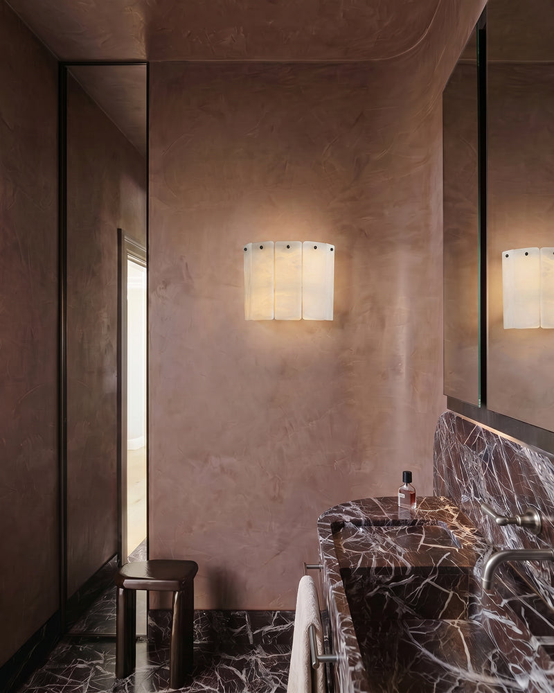 LightsStory Alabaster Square Wall Sconce - Statement Heritage Brass - LightsStory Chandeliers & Crystal Lighting - USA