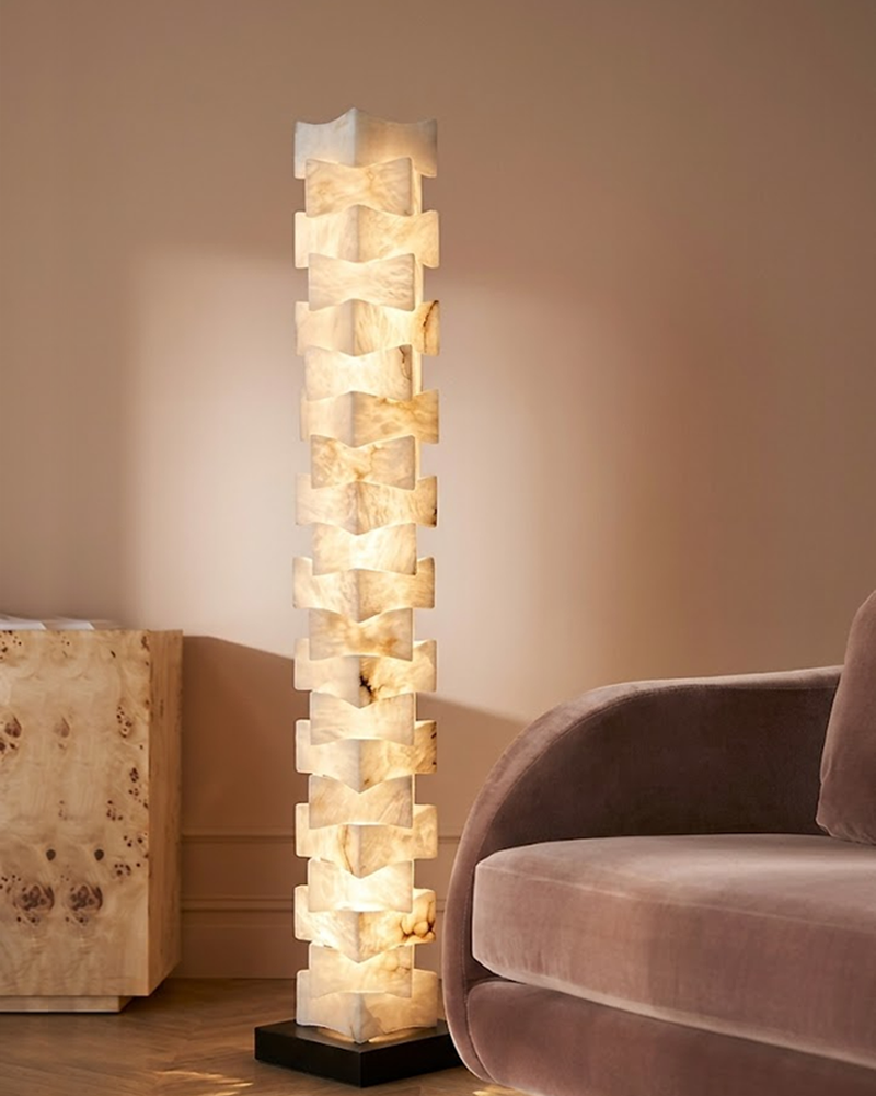 LightsStory Alabaster Linear Floor Lamp - Tall Statement Totem