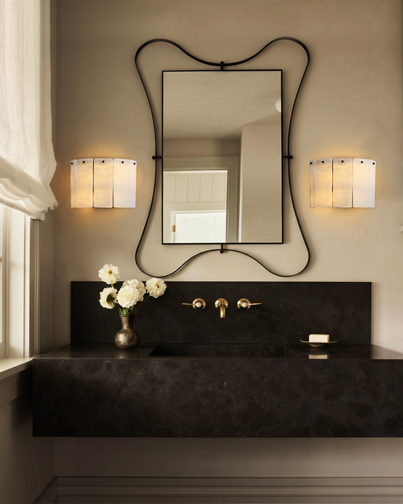 LightsStory Alabaster Square Wall Sconce - Statement Heritage Brass - LightsStory Chandeliers & Crystal Lighting - USA