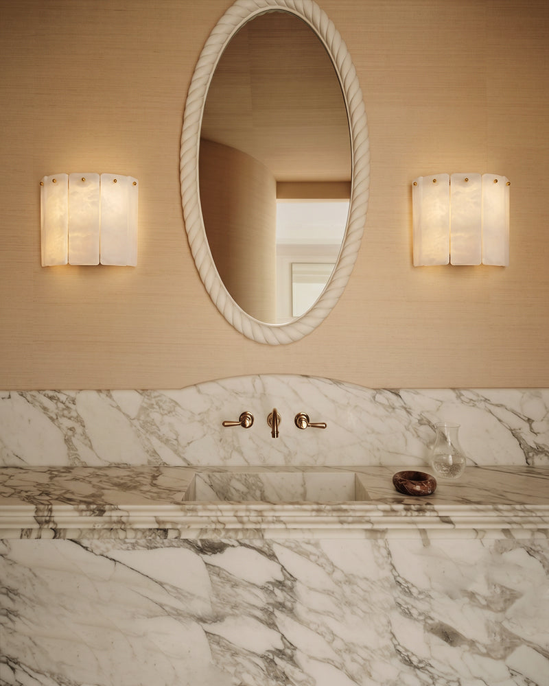 LightsStory Alabaster Square Wall Sconce - Statement Heritage Brass - LightsStory Chandeliers & Crystal Lighting - USA