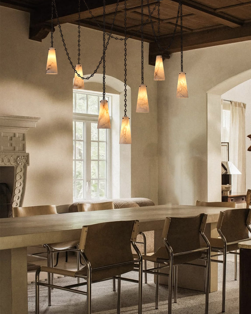 LightsStory Geometric Alabaster Pendant Light - Statement Cone